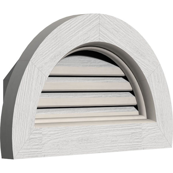 Half Round Gable Vent Functional, Western Red Cedar Gable Vent W/Brick Mould Face Frame, 18W X 09H